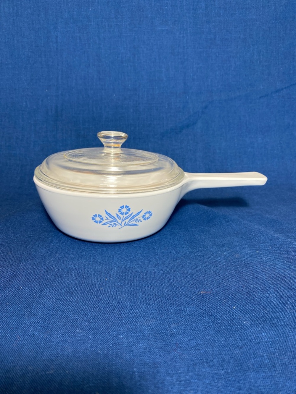 Vintage Corning Ware Menuette Blue Cornflower P-81-B 1-Pint Saucepan & Lid